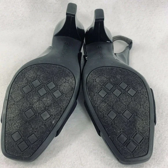 Naturalizer N5 Heels Shoes Black Comfort Question Patent Sling back 7.5 W - Picture 10 of 11